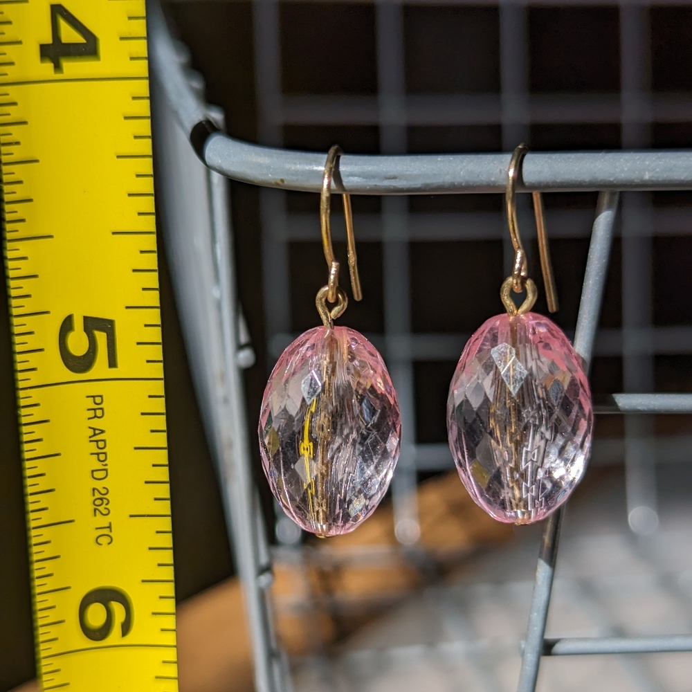 Pink crystal earrings